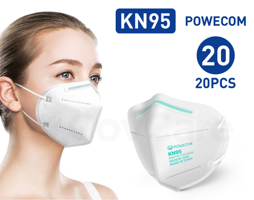 POWECOM KN95 Respirator Facemask - FDA Approved [Pack of 20] ($2.04/each)