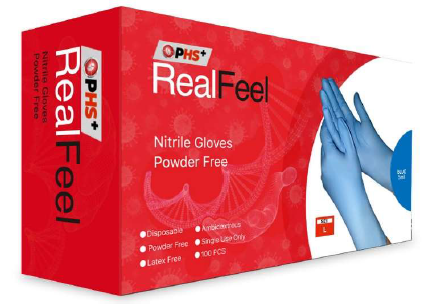 Real Feel Nitrile Powder Free Examination Gloves (5 Mil)